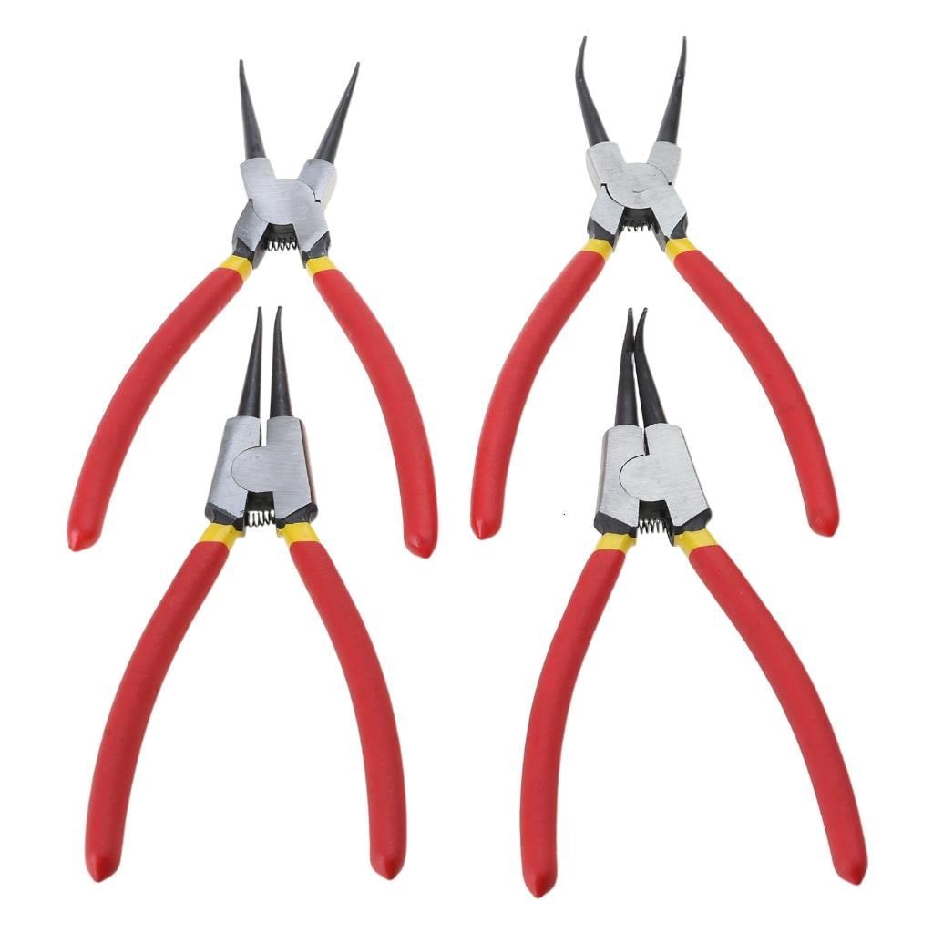CEORPER 4Pcs Snap Rings Pliers Set Circlip Plier Internal/External Heavy Duty for Rings Remover Retaining Straight Bent Lock Plier