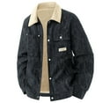 thumbnail image 2 of Men's Turn Down Collar Workwear Snap Button Pocket Thickened Coat, Long Sleeve Casual Jacket for Daily Outdoor Use, Polyester Material, Hand Wash Cold, Sizes M to 5XL, 2 of 6