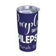 thumbnail image 2 of Vaso de acero inoxidable con tapa y lazo morado para el mes de concientización sobre la epilepsia, taza térmica portátil de 20 oz, 2 of 7