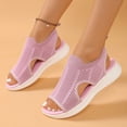 thumbnail image 2 of Hopeusnice Sandals for Women Non-Slip 100%Polyester Materials Summer And Fall Shoes Soft Breathable Flat Heel Trendy Women's Sandals Pumps Shoes Rubber Sole Vacation Shoes Hot Pink 39, 2 of 9