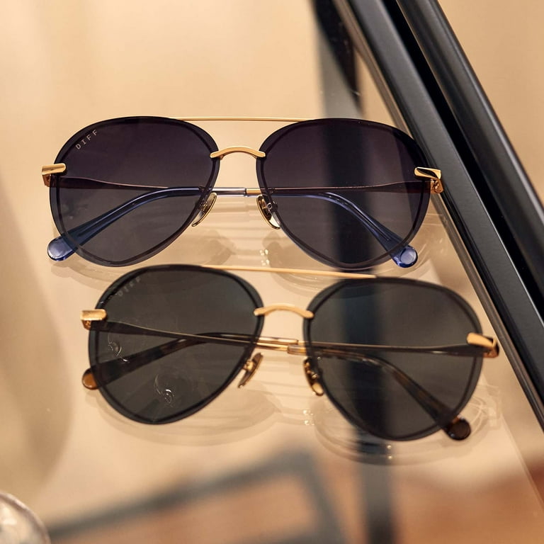 DIFF Lenox Designer Oversized Aviator Sunglasses for Women 100