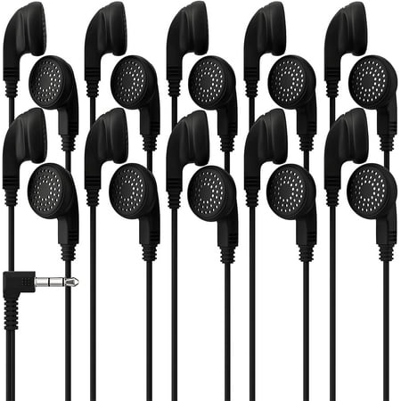 Bulk Earbuds Earbud Headphones Wholesale Ear Buds in Classroom Disposable Earphones Lot Kids Pack for Headphone Set Over Black Multipack of Student School Supplies Mp3 Wrapped Black (100 Pack)