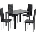 thumbnail image 2 of LAZY BUDDY 5-Piece Kitchen Dining Set, Rectangular Glass Table with 4 Upholstered Chairs for Dining Room Kitchen Apartment, Space-Saving, 2 of 10