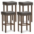 thumbnail image 1 of Gymax 4PCS 29.5'' Bar Stool Set Counter Height Saddle Stools with Rubber Wood Frame, 1 of 10