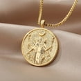thumbnail image 3 of Hecate Athena Artemis 18K Gold Plated Medal Necklace,Greek Mythology Necklace,Gold Medallion Queen Necklace For Women, 3 of 6