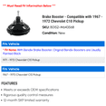thumbnail image 2 of Brake Booster - Compatible with 1967 - 1972 Chevy C10 Pickup 1968 1969 1970 1971, 2 of 2