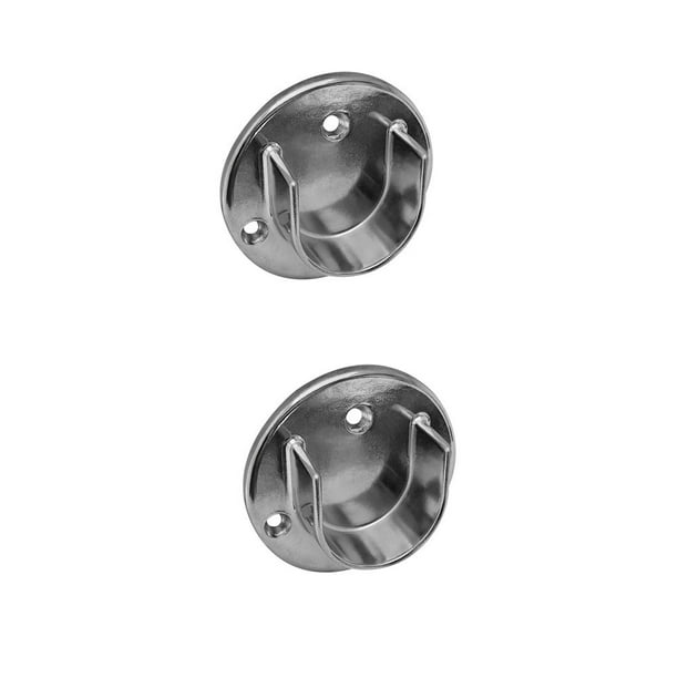 2 Pc Chrome Finish 1 1 4 Tubing U Flange Half Round Wall Flanges Retail Fixture Hanger Walmart Com Walmart Com
