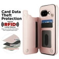 thumbnail image 6 of ELEHOLD Case for Google Pixel 9A, Luxury RFID Wallet Phone Case, Leather Shockproof Cover, Kickstand Function, Rosegold, 6 of 8