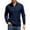 Dark Blue, variant on Mens Sweater Quarter Zip Pullover Casual Knit Cotton Long Sleeve Mock Neck Sweaters Wine L