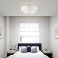 thumbnail image 6 of Livex Lighting Meridian 9" 4-Light Metal & Fabric Semi Flush in Satin Brass, 6 of 17