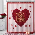 thumbnail image 2 of Valentine's Day Shower Curtain Love Heart Roses Bathroom Curtains with Hooks, Waterproof Fabric Romantic Red Petals Bath Shower Curtains Set for Bathroom Bathtubs Valentines Decor 72x72 Inch, 2 of 9