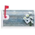 thumbnail image 2 of Daisies Love Heart Blue Wood Board Mailbox Cover with Magnetic Strip Spring Summer Flower Mailbox Wraps Post Letter Box Cover Standard Size 21" X 18" for Garden Outdoor Yard Decor, 2 of 6