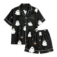 thumbnail image 4 of Summer Sales Womens Pajama Sets Funny Pumpkin Print Short Sleeve Button Top Loungewear Halloween Pajama Sets for Women 2 Piece, 4 of 4