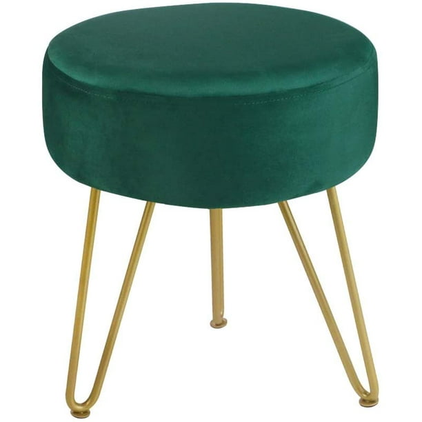 Velvet Footrest Footstool Ottoman Round, Round Modern Ottoman Chair