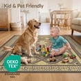 thumbnail image 4 of ODIKA 6'x9' Ultra-Soft Area Rug, Abstract Geometric Mosaic Layered Boho Motif Border Brushstroke None Washable, Bare feet friendly, Silk-Touch for Guest Room, Bedroom, 4 of 7