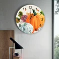 thumbnail image 3 of Thanksgiving Fall Pumpkin Maple Leaf Wall Clock Modern Design Silent Wall Watch for Bedroom Kitchen Round Hanging Clocks（10 Inch）, 3 of 6