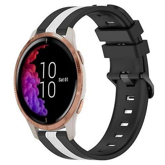 For Garmin Venu 20mm Vertical Two-Colour Silicone Watch Band