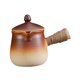 thumbnail image 2 of Tetera de cerámica tradicional con tapa, tetera antigua de hojas sueltas con colador de té. Marrón, 2 of 9