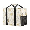 thumbnail image 2 of WOBOGO Honeycomb with Bees Pattern Tote Shopping Bag Reusable Heavy Duty Durable Foldable Washable 15.4×12.8×9.8in, 2 of 8