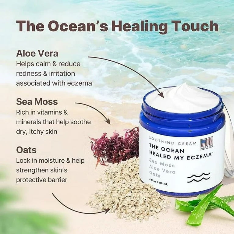 All Natural Eczema Soothing Cream Made with sea moss! Sensitive Skin Dry Skin Hydrating Comfort Moisture Fragrance Free Skin care