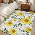 thumbnail image 4 of Area Rugs for Living Room Bedroom, Yellow Daisy 4'x6' Rug Washable Carpet Runner Indoor Outdoor, Farmhouse Country Flower Leaf Plant Wood Grain Non Slip Accent Floor Mats Rug for Kitchen, Office, 4 of 8