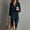Navy, variant on Zorckvet Knee Length Dresses for Women Casual Open Front Lapel Long Sleeve Button Down with Pockets Fashion Ladies Dress