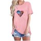 thumbnail image 2 of Fiudx Ofertas y Liquidaciones Camiseta Básica de Verano de Manga Corta Informal para Mujer, Blusa con Estampado Del Día de La Independencia, Cuello Redondo, 2 of 4