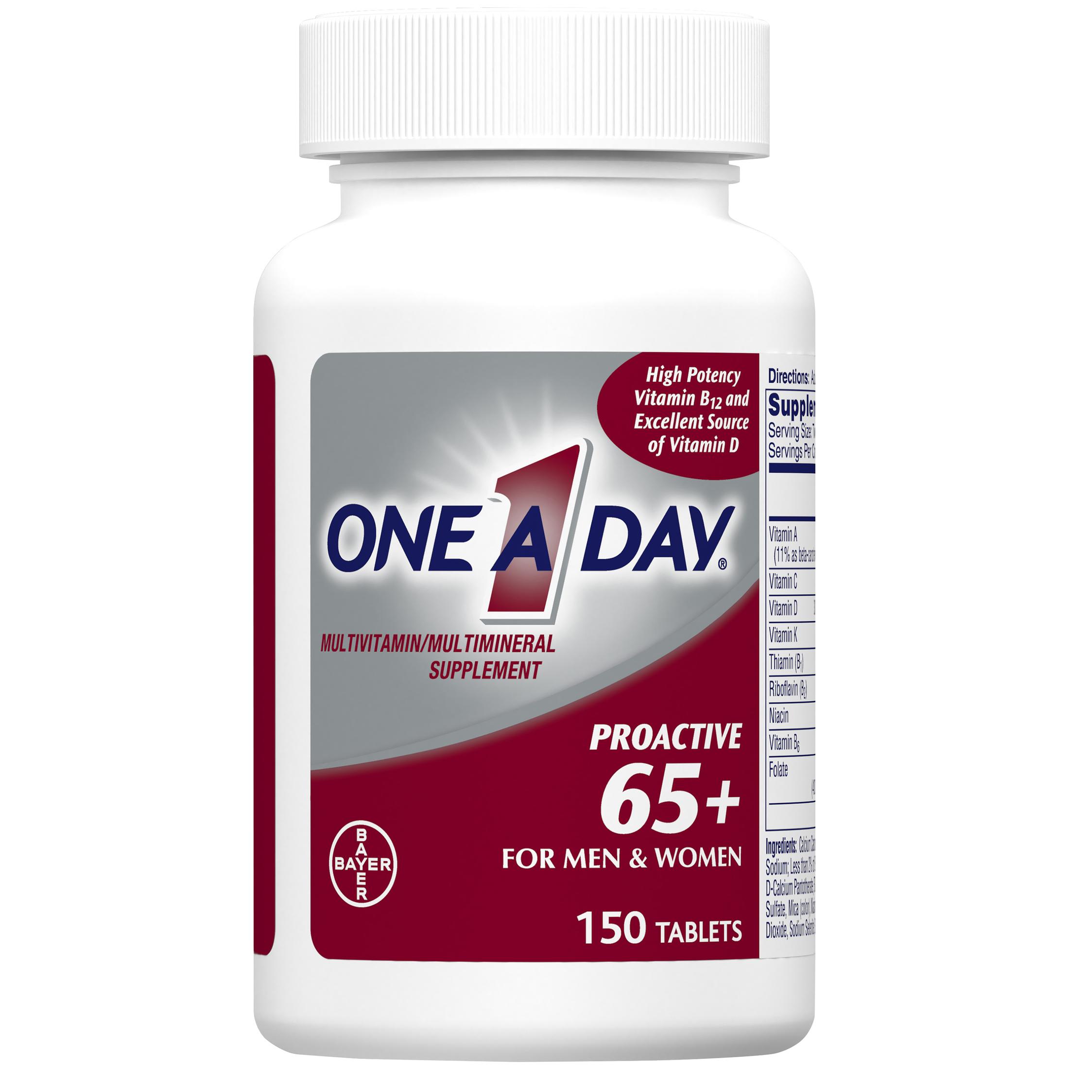 One A Day Proactive 65+ Multivitamin Tablets for Men and Women, 150ct - image 3 of 9