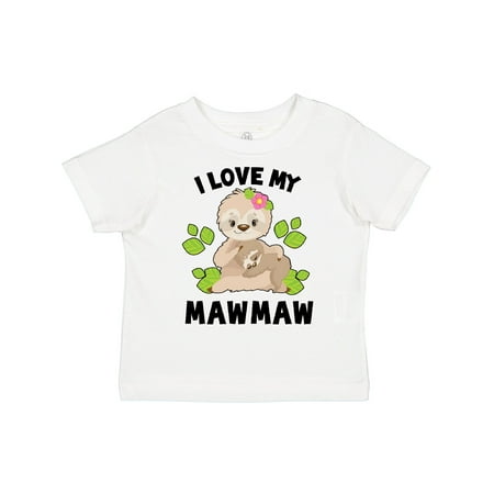 

Inktastic Cute Sloth I Love My Mawmaw with Green Leaves Boys or Girls Toddler T-Shirt