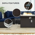 thumbnail image 6 of RADIATA 7-Piece Patio Furniture Set with Fire Pit Table, Outdoor Sectional with Fire Pit Table, Patio Couch Set with Fire Pit Table, Patio Furniture Set Outdoor Sectionals,Espresso/Navy, 6 of 11