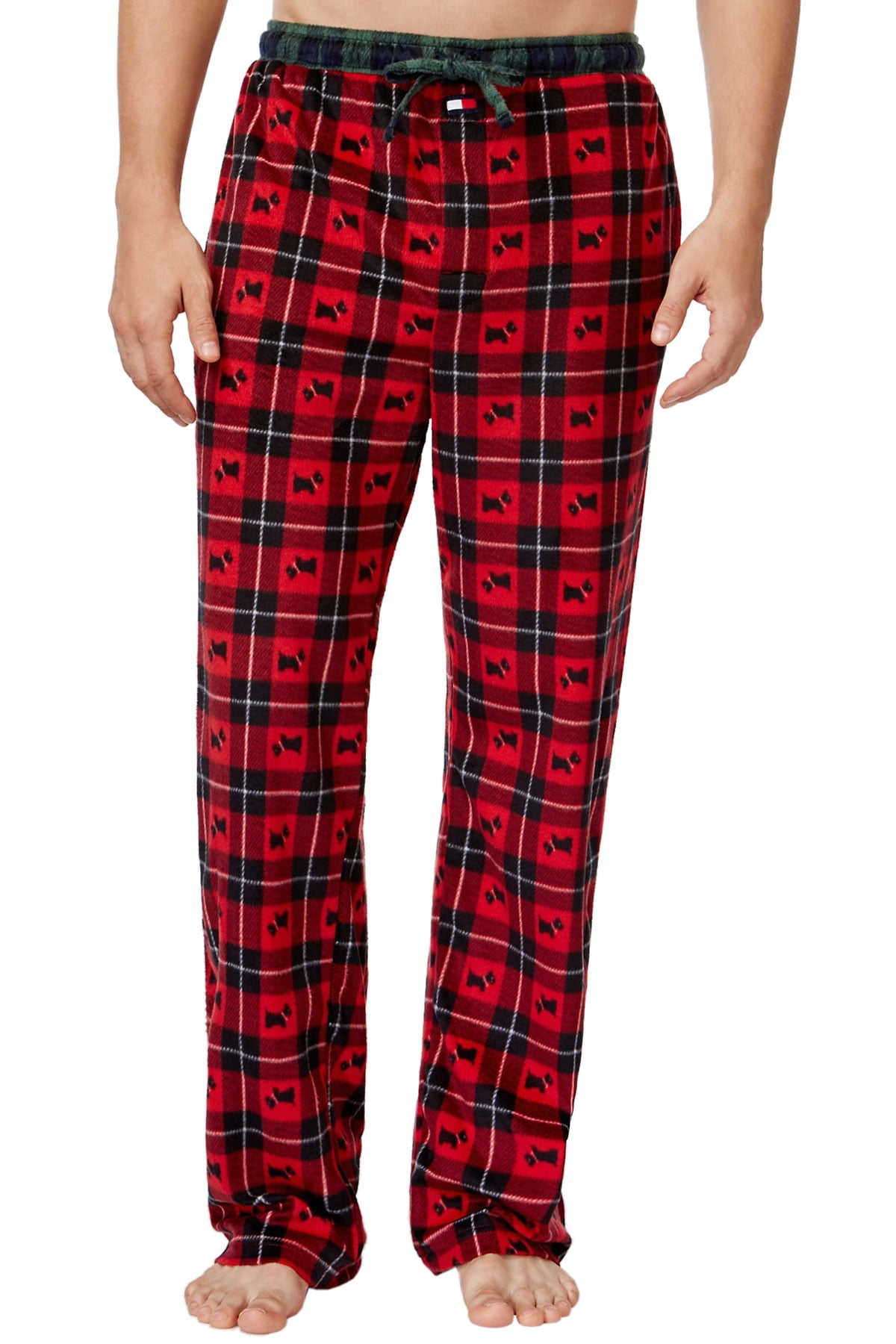 Tommy Hilfiger - TOMMY HILFIGER Dog Plaid Fleece Pajama Pants Brick Red ...