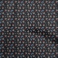 thumbnail image 1 of oneOone Coton Popeline Tissu Noir Robe Florale Tissu Tissu Imprimé par la Cour 56 Pouces de Large, 1 of 4