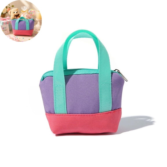 VYARDOZ Gift Bag, Mini Canvas Tote with Handles and Zipper, Small Bag for Presents and Party Favors (Multicolor)
