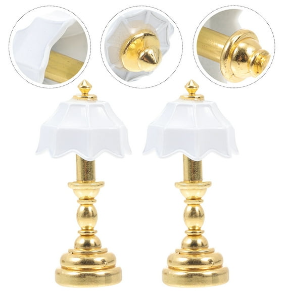 HOOWIFFY 2Pcs Decorative Mini Table Lamp Metal Small Accent Lamps for Kindergarten Hand-made Activities