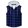 thumbnail image 3 of BSDJILFG Mens Summer Hoodies Vintage Plaid Sleeveless Workout Tank Top Full Zip Up Breathable Gym Shirts M-3XL, 3 of 4