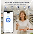 thumbnail image 6 of Veise WiFi Smart Lever Lock, Fingerprint Keyless Entry Door Lock with Handle, Built-in WiFi, Remote App Control, IP65 Waterproof, Matte Black, 6 of 10