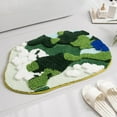 thumbnail image 4 of Bathroom Rugs Moss Flocking Rug Bathroom Non-Slip Absorbent Floor Mat Soft Microfiber Rug Door Mat Area Rug Green 40x60cm, 4 of 6
