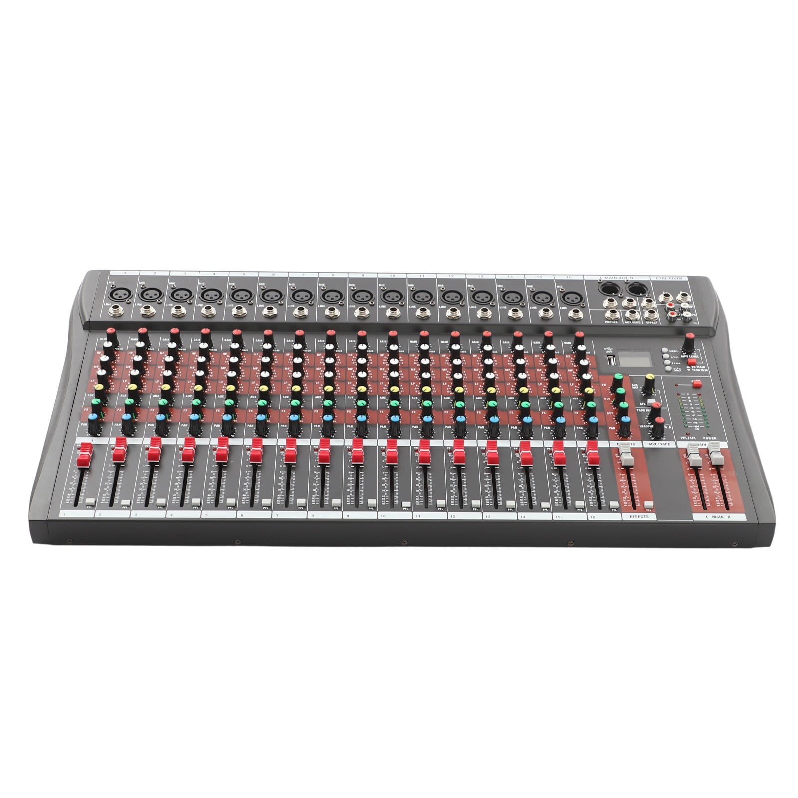 16-channel Audio Mixer Console, Professional DJ Audio Mixer, 16-Channel DJ Mixing Console for Home KTV, Music Recording, Webcasting, and More