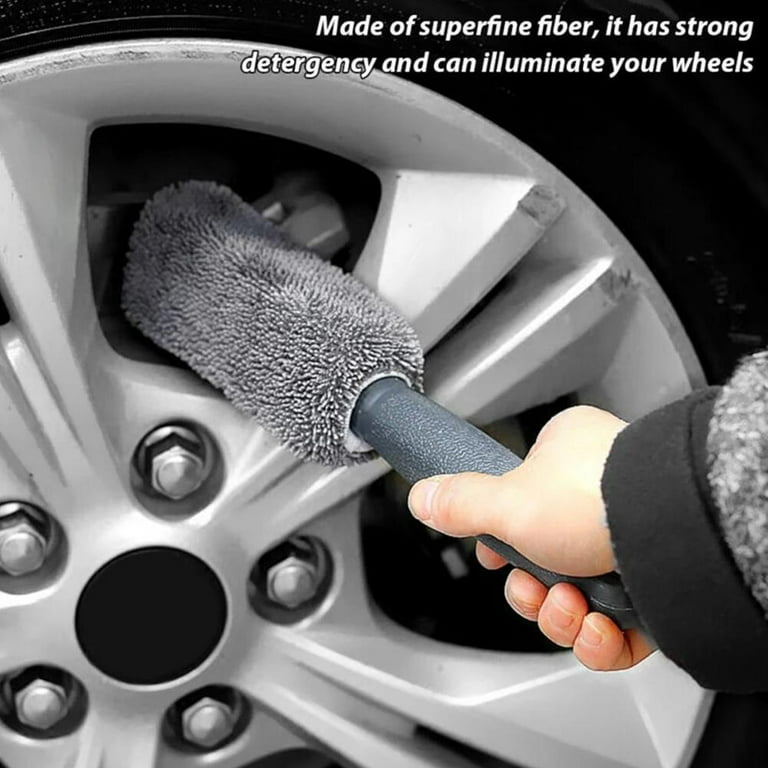 Car Detailing Wheel Brush Microfiber Wheel Tire Rim Brush Cleaning Clean  Tool