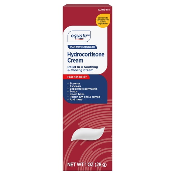 Equate Anti Itch Maximum Strength Hydrocortisone Cream, 1 oz, Compare to Cortaid® Active Ingredient