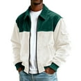 thumbnail image 3 of yuCgh Men's Corduroy Zip Up Jacket, Pocket Front Casual Sports Coat, Plus Size Available for Loose Fit Comfort & Fall Winter Layering,White,L, 3 of 5