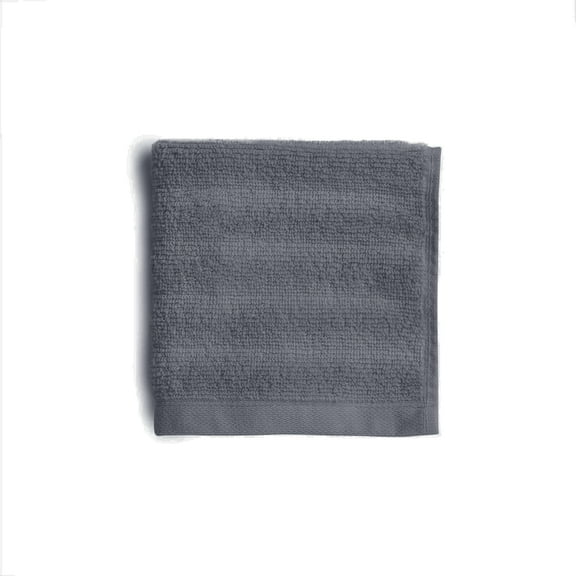 Mainstays Performance Cotton Washcloth, Super Soft Quick Dry Fade Resistant, Textured Grey