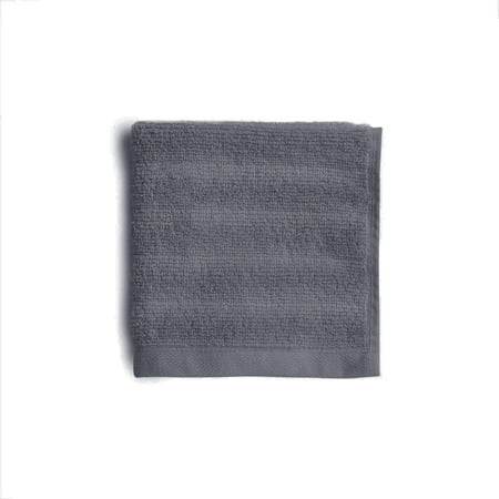 Mainstays Performance Cotton Washcloth, Super Soft Quick Dry Fade Resistant, Textured Grey