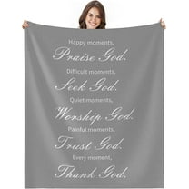 Healing Blanket Get Well Blanket Get Well Soon Gifts for Women Soft Comfort Inspirational Blanket Care Hope Thoughts Blanket Breast Cancer Recovery Gift Gray Blanket 50"x60"