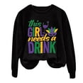 thumbnail image 4 of Tweang Mardi Gras Sweatshirts for Women's Purple Green and Gold Mardi Gras Shirt High Neck Tops for Women Womens Christmas Hoodies Crewneck Sweatshirt Long Sleeve Tops for Women Black 1 L, 4 of 4