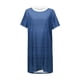thumbnail image 3 of Vestido informal de verano con estampado de rayas para mujer - Vestido de playa holgado de manga corta y cuello redondo con bolsillos - Mezcla transpirable hasta la rodilla, 3 of 4