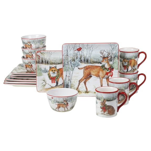 Certified International  Winter Forest 16-piece Dinnerware Set, Service for 4