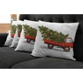 thumbnail image 5 of Ambesonne Christmas Throw Pillow Cover 4 Pack, Xmas Truck and Tree, 16", White Red Green, 5 of 5