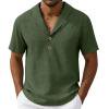 thumbnail image 3 of Enridrech Men's Fashion Collared Shirt Short Sleeve Tops with Button Soft Breathable Tee Slim Casual Summer Top, 3 of 6
