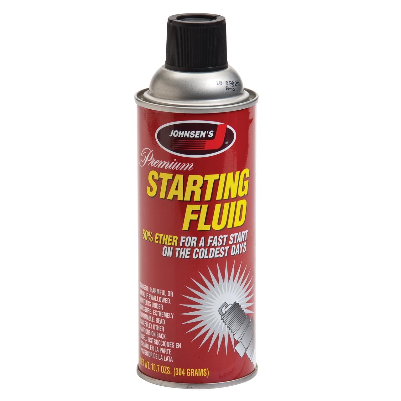Johnsen's Premium Starting Fluid, 50% Ether, All-Weather Formula, 10.7oz